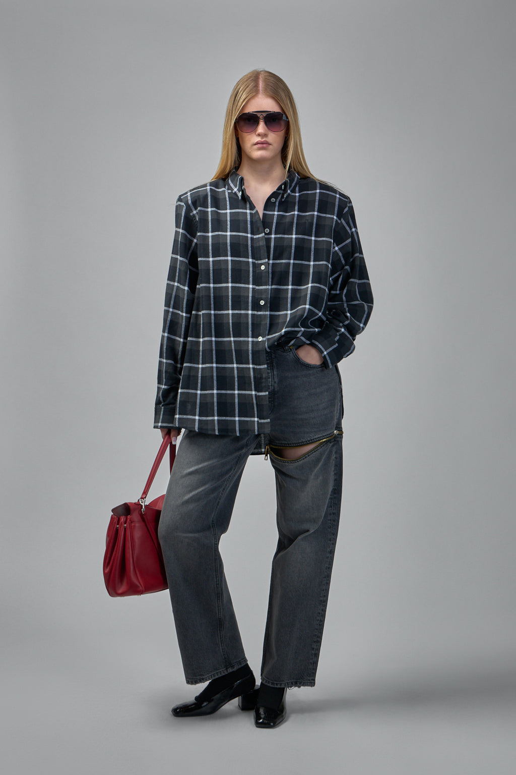 Denim Zipper Trouser