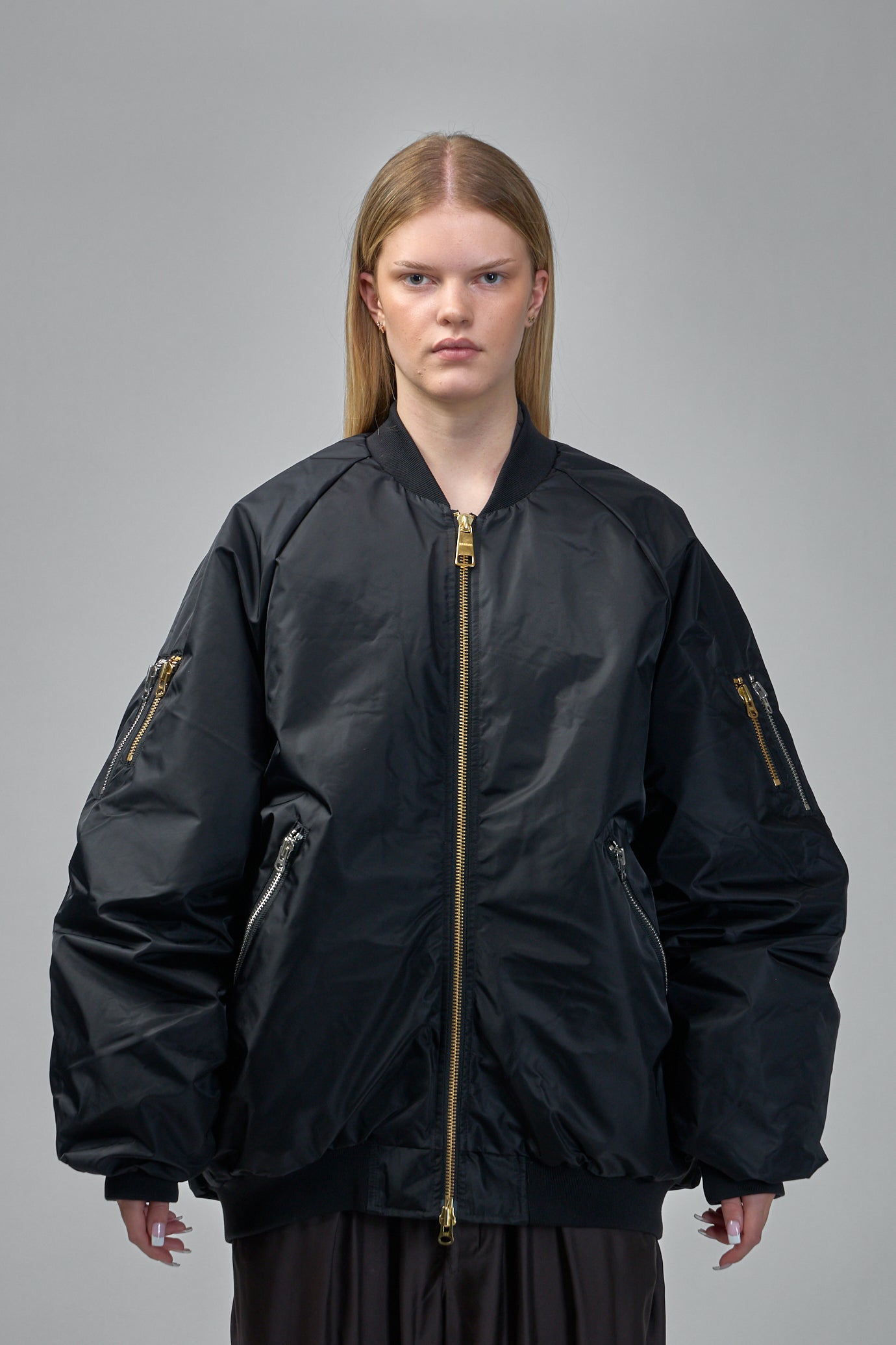 Nylon Bomber Jacket Coat