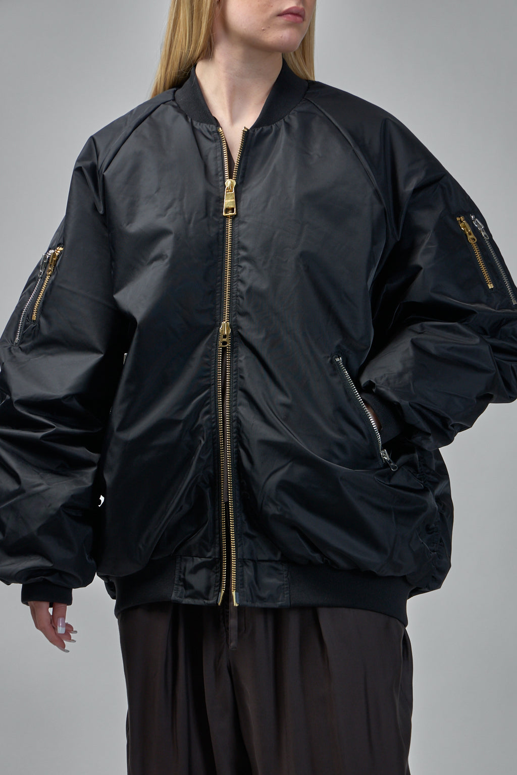 Nylon Bomber Jacket Coat