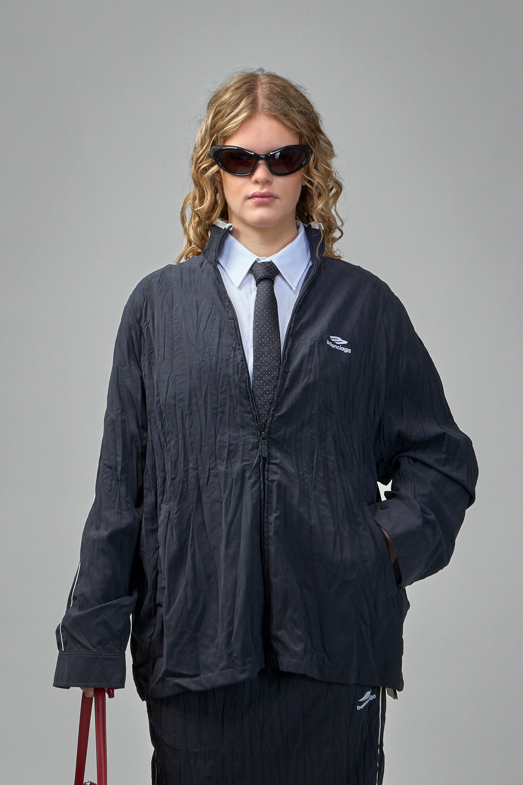 Pleated Tracksuit Jacket