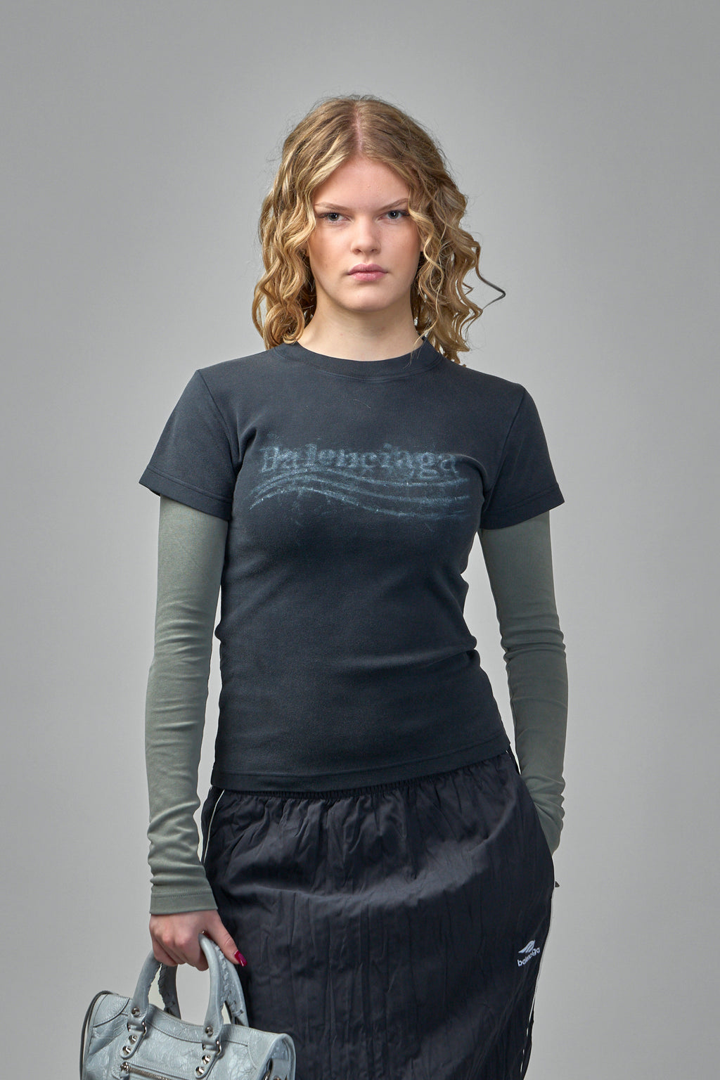 Washed Crayon Political Double Sleeve T-Shirt