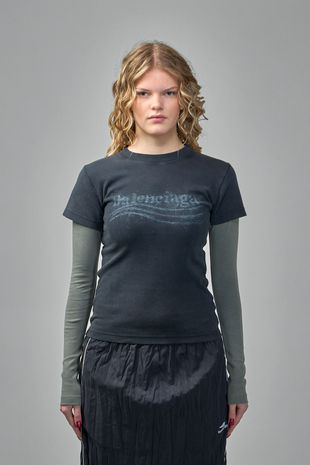 Washed Crayon Political Double Sleeve T-Shirt