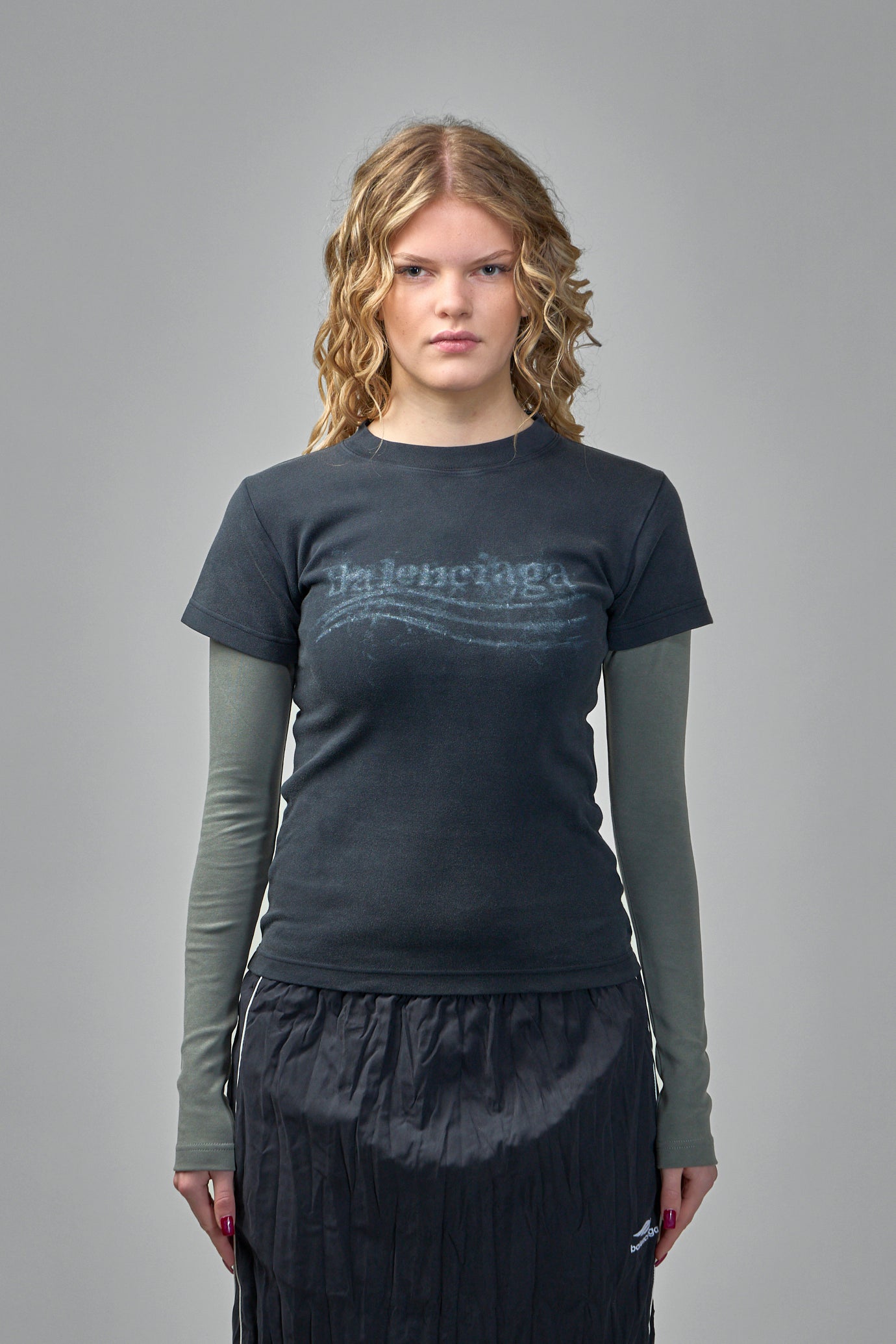 Washed Crayon Political Double Sleeve T-Shirt