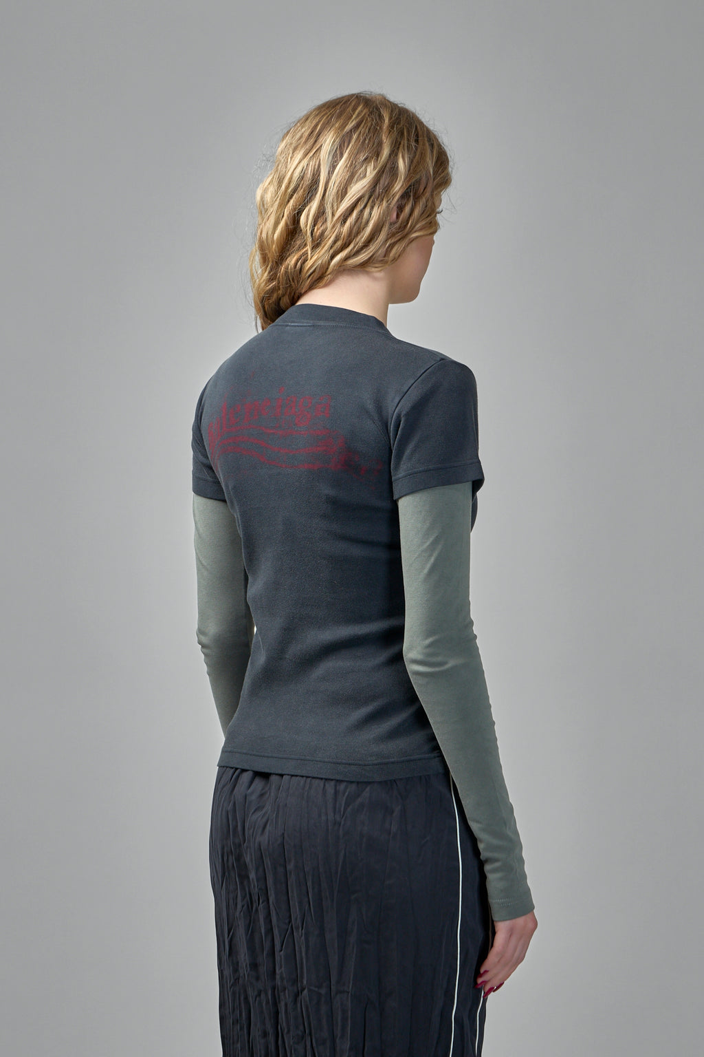 Washed Crayon Political Double Sleeve T-Shirt