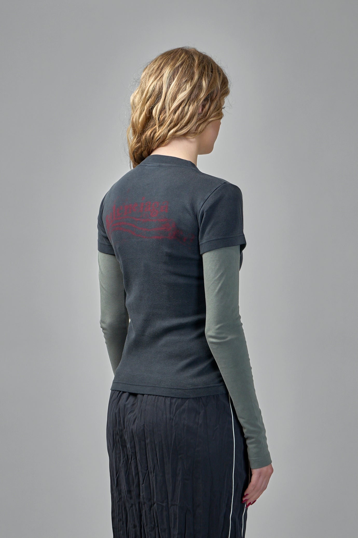 Washed Crayon Political Double Sleeve T-Shirt