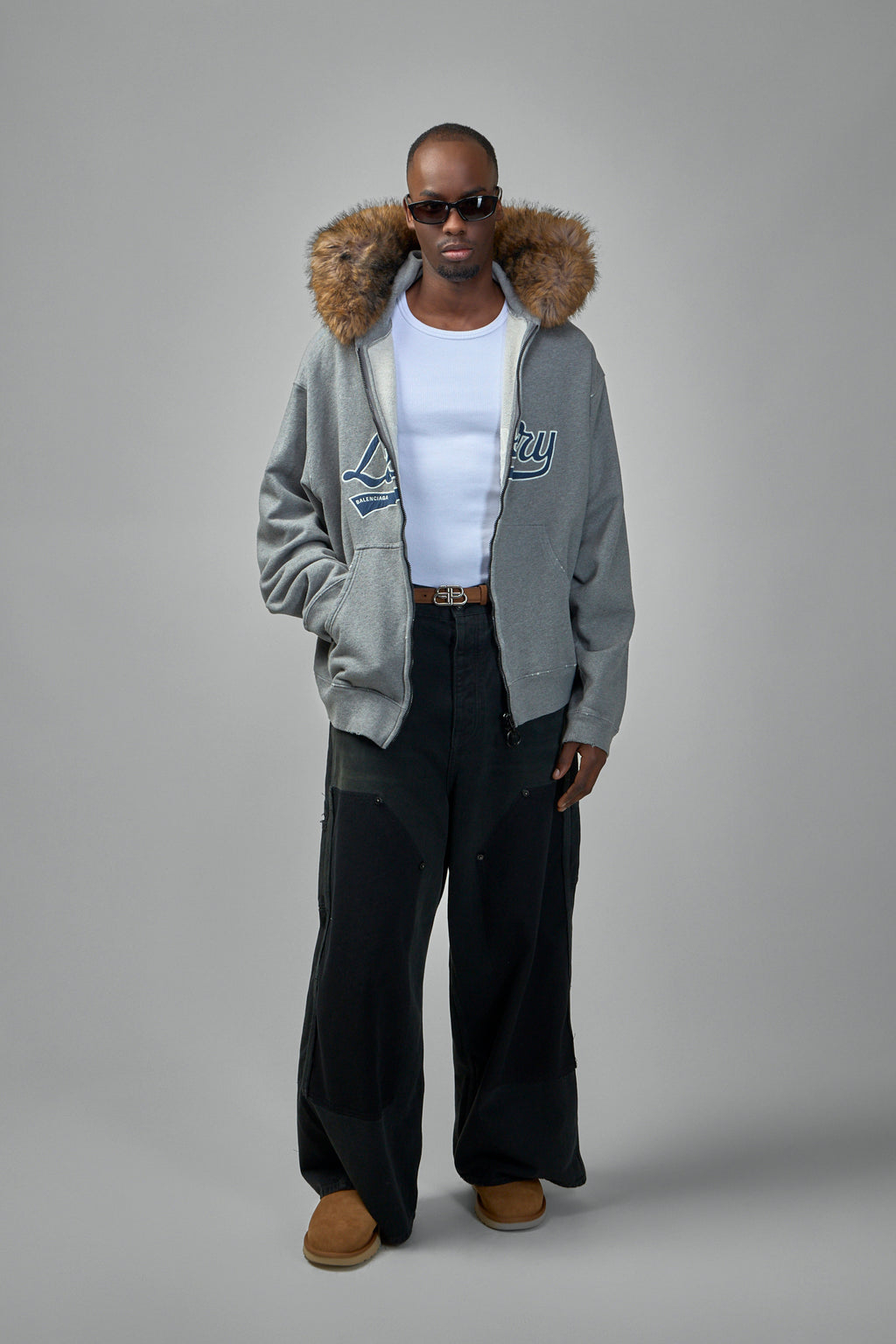 Faux-Fur Zip-Up Hoodie