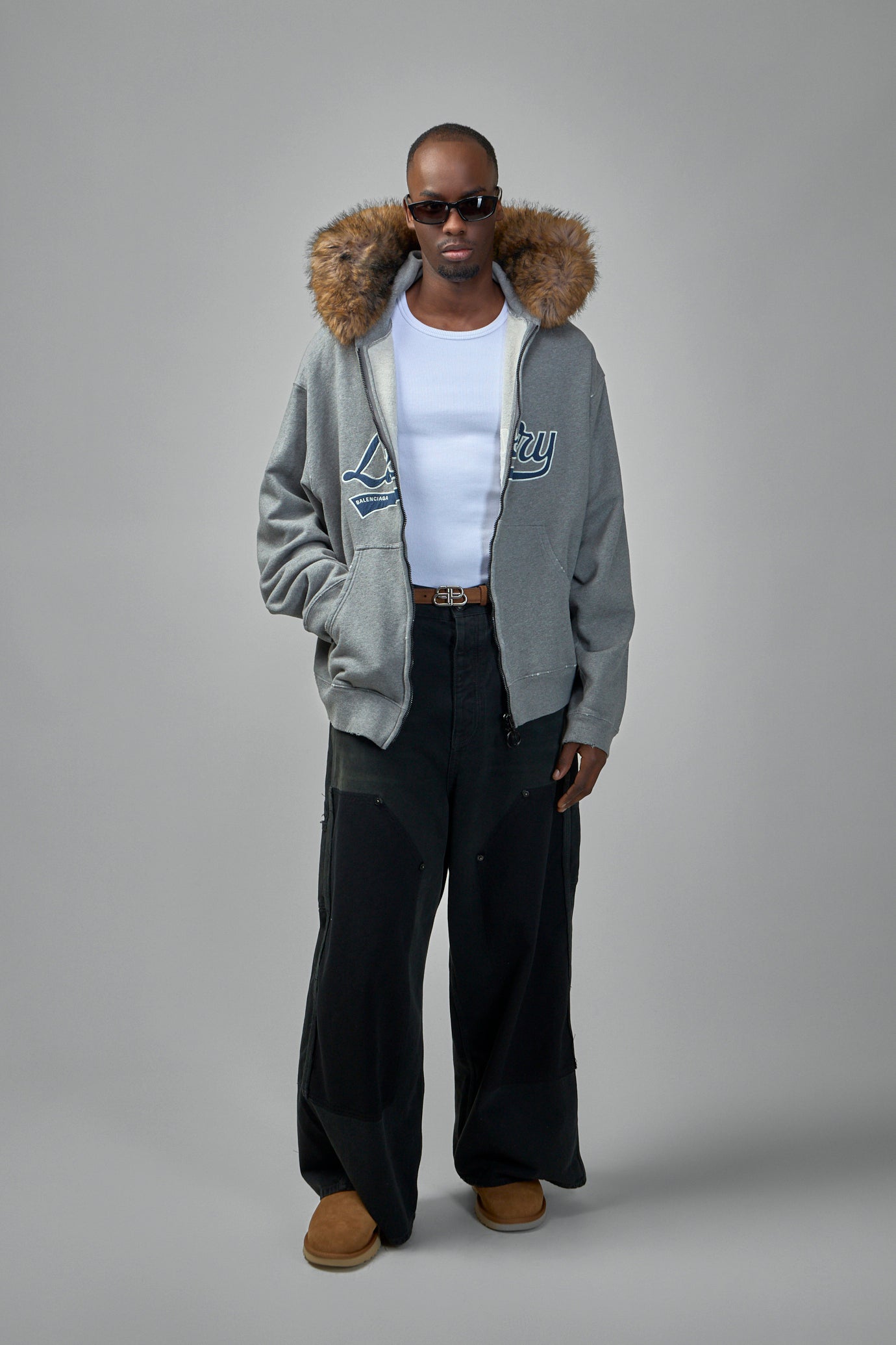 Faux-Fur Zip-Up Hoodie