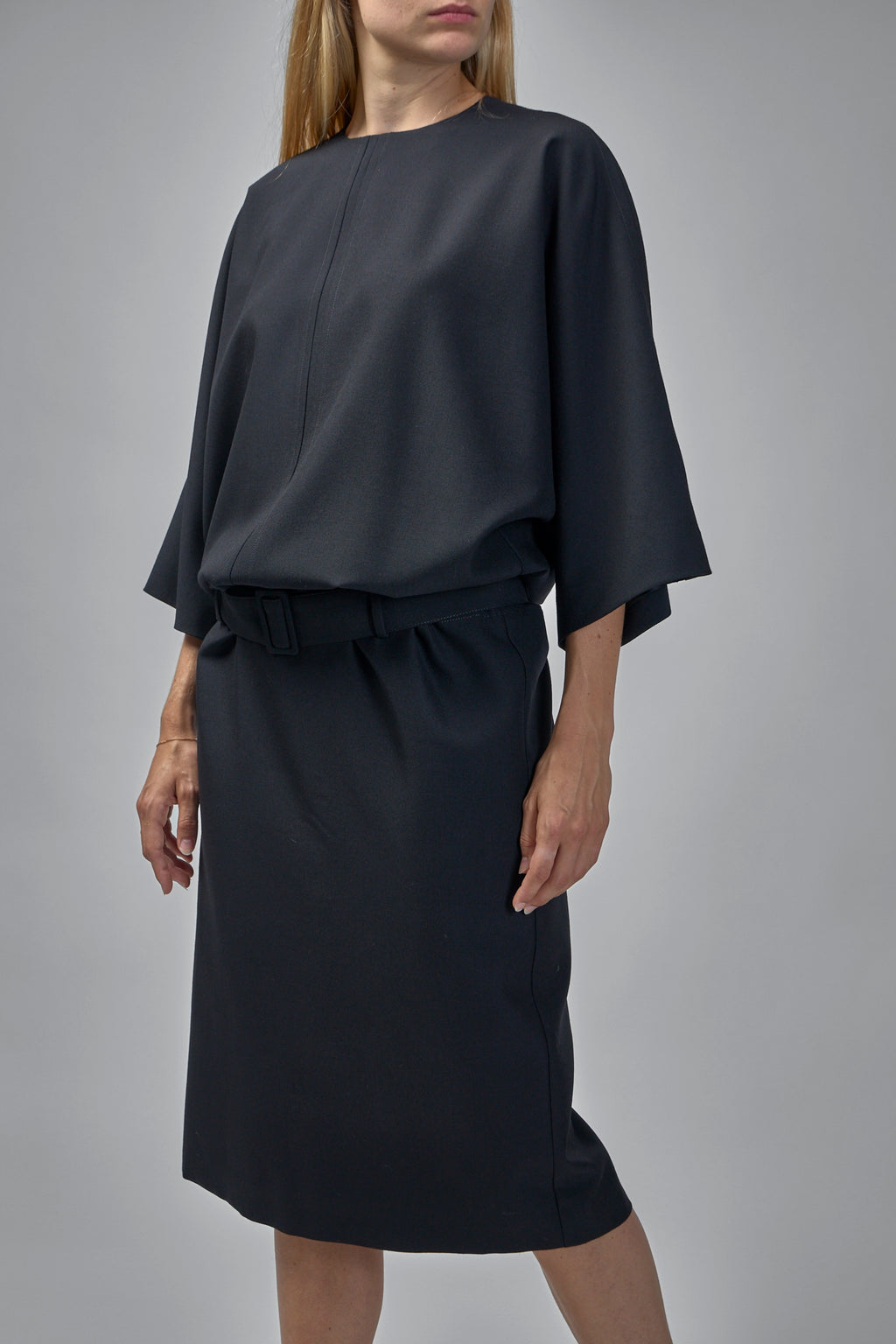 Gathered Short-sleeve Maxi Dress