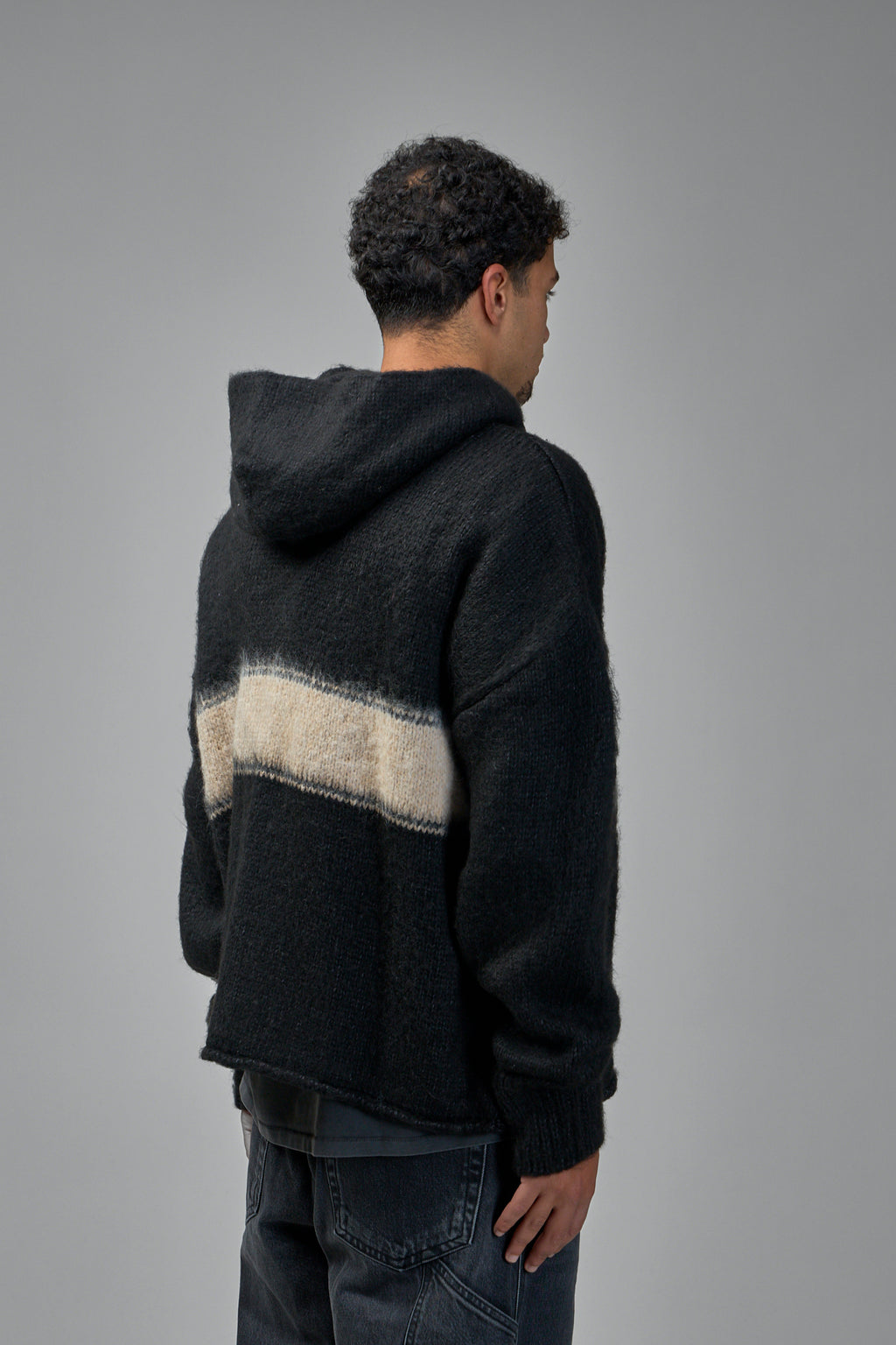 Wrapped Banned Zip Knit Hoodie