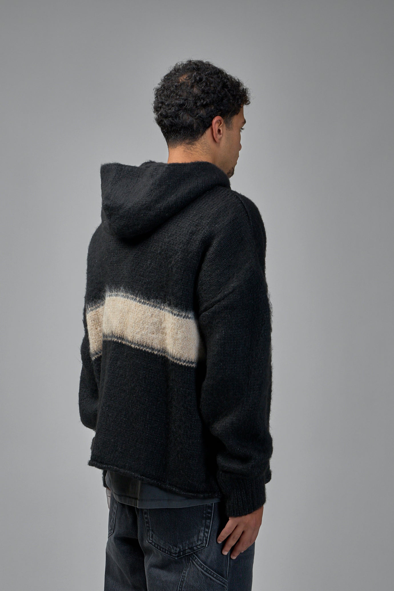 Wrapped Banned Zip Knit Hoodie