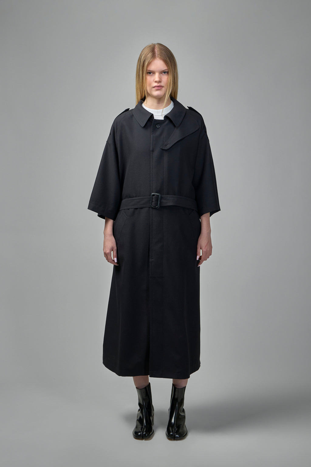 Stand Collar Wool Blend Coat