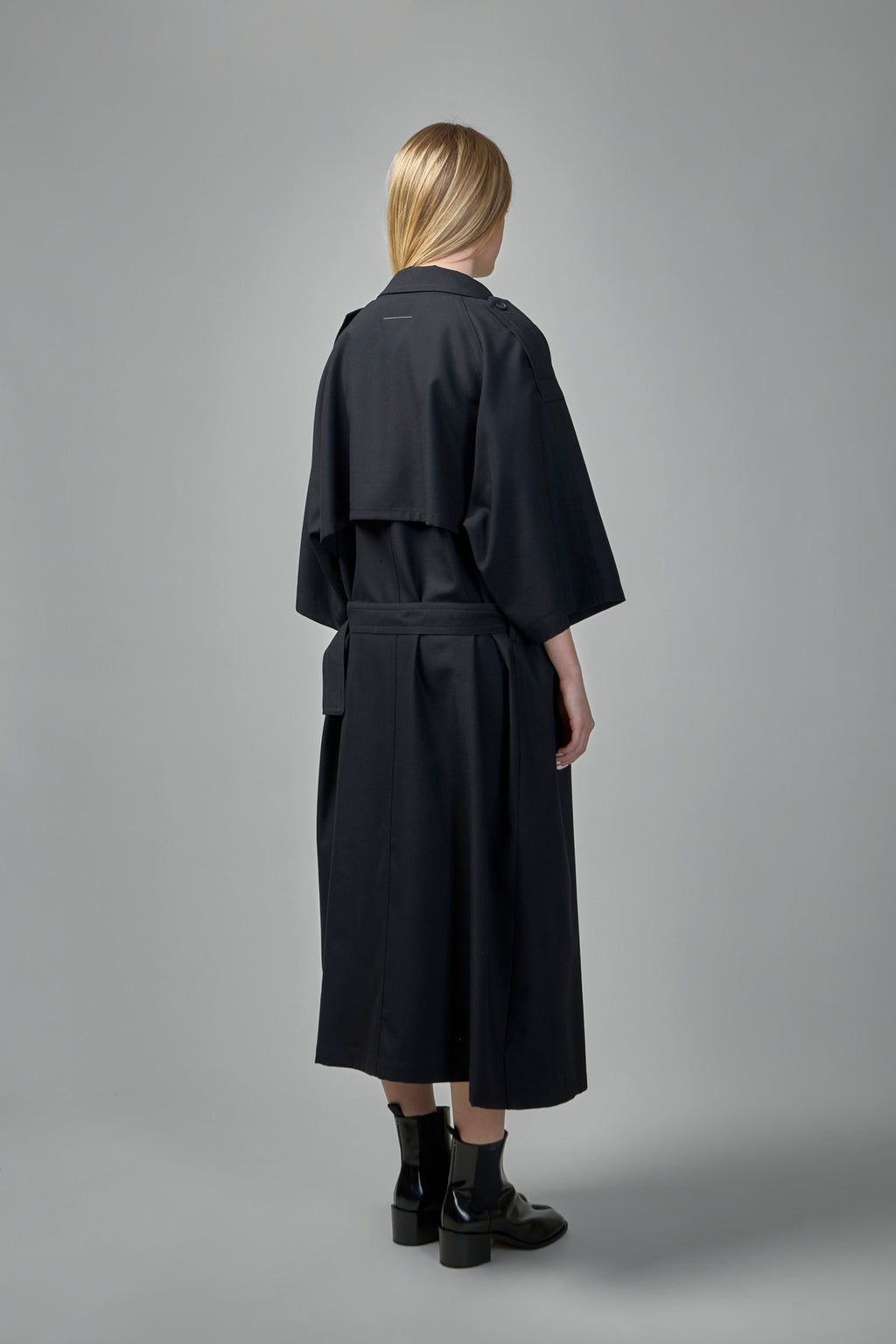 Stand Collar Wool Blend Coat