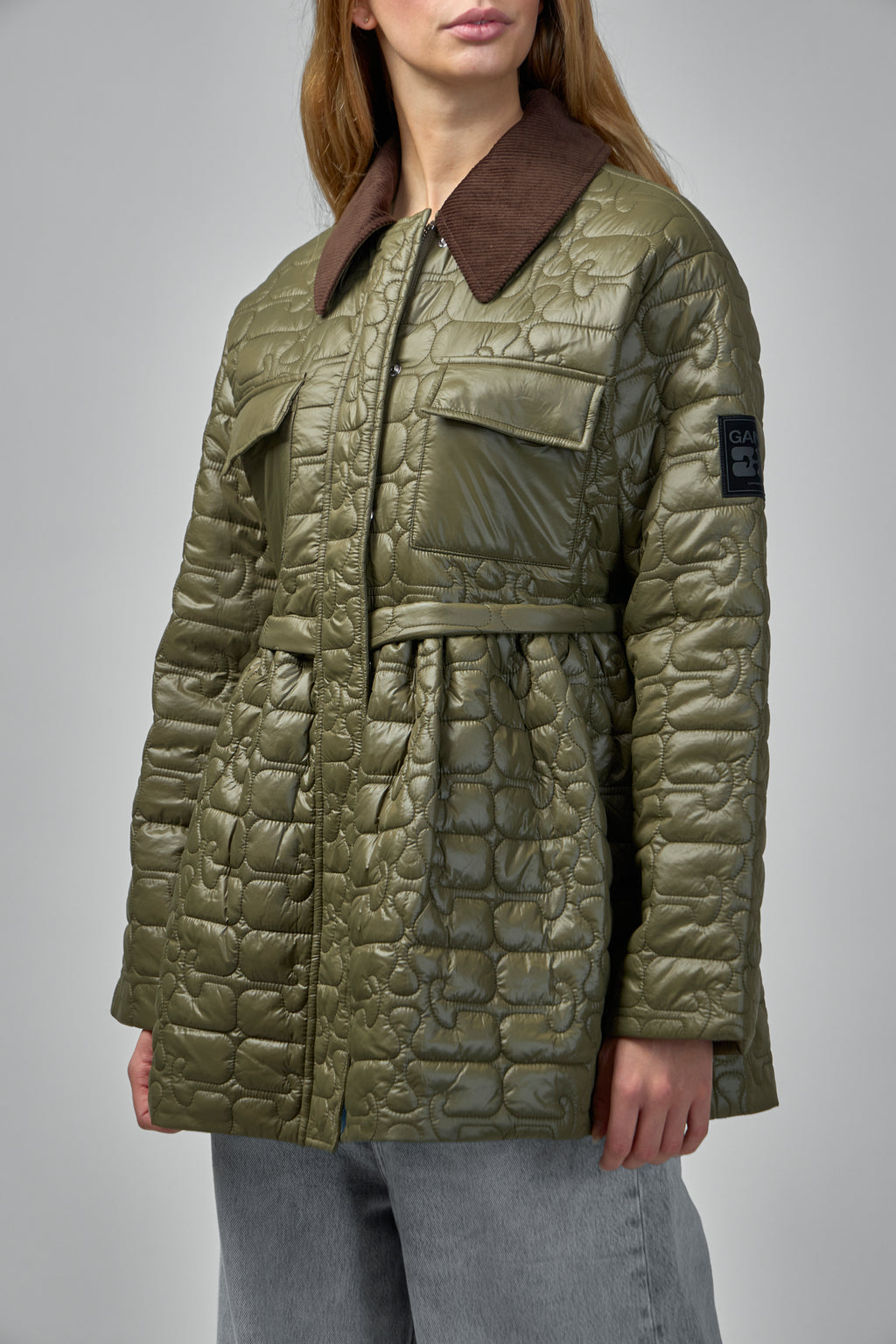 Shiny Quilt Midi Jacket