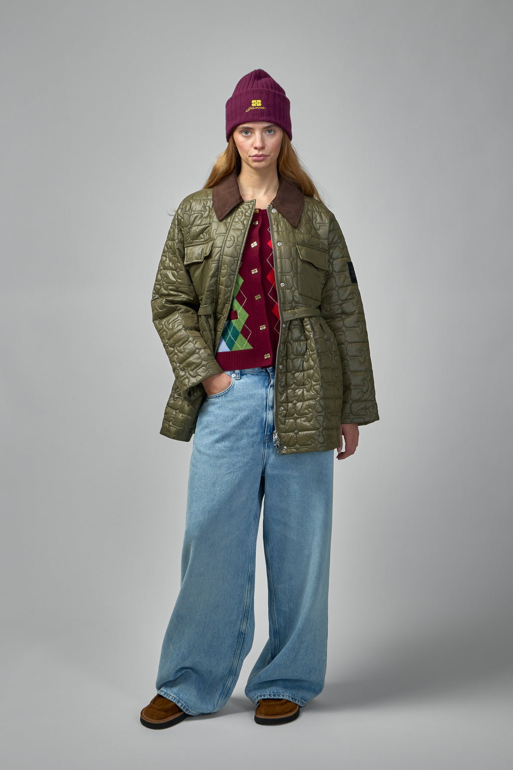 Shiny Quilt Midi Jacket