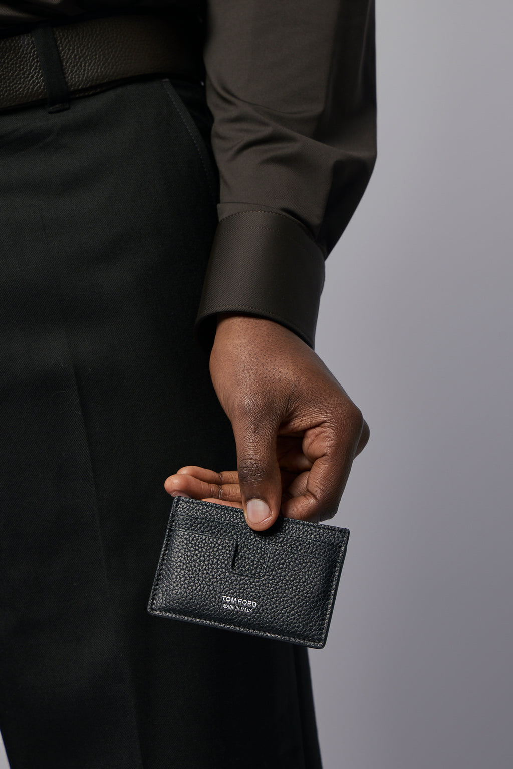 Soft Grain Leather T Line Classic Card Holder