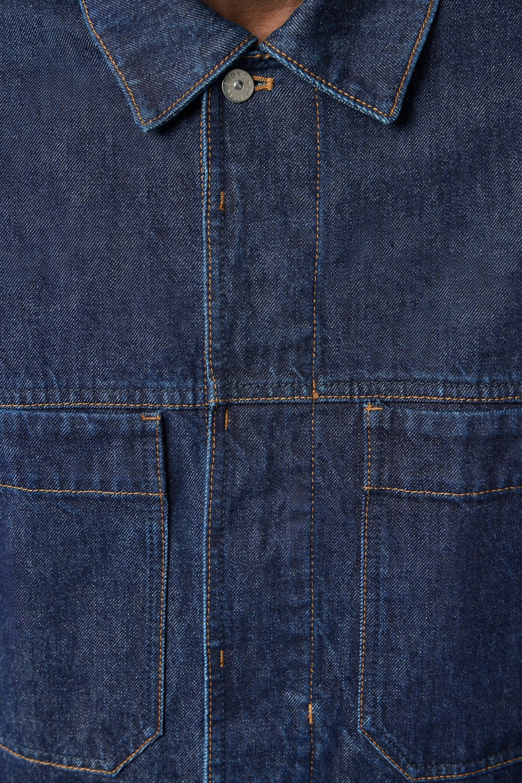 Indigo Denim Rinsed Biker Jacket