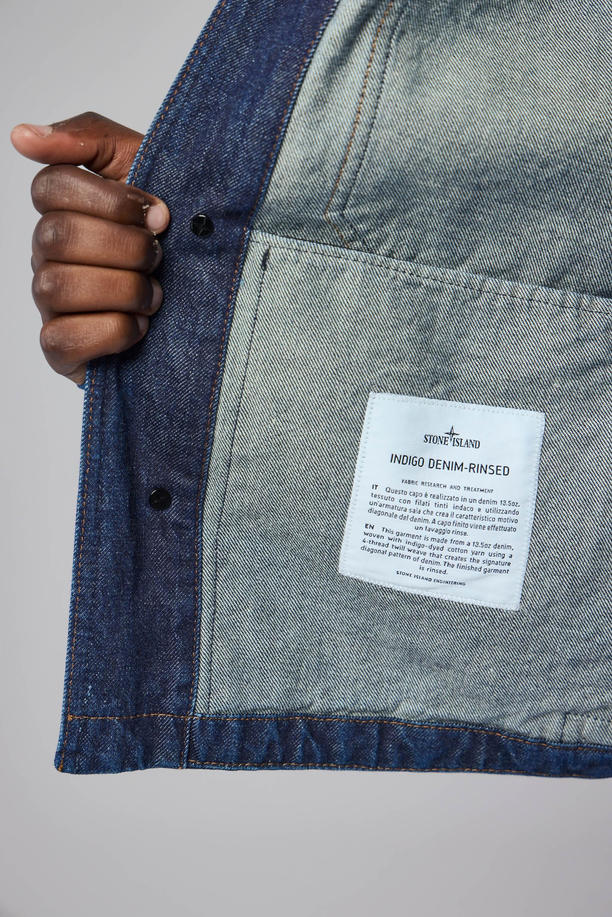 Indigo Denim Rinsed Biker Jacket