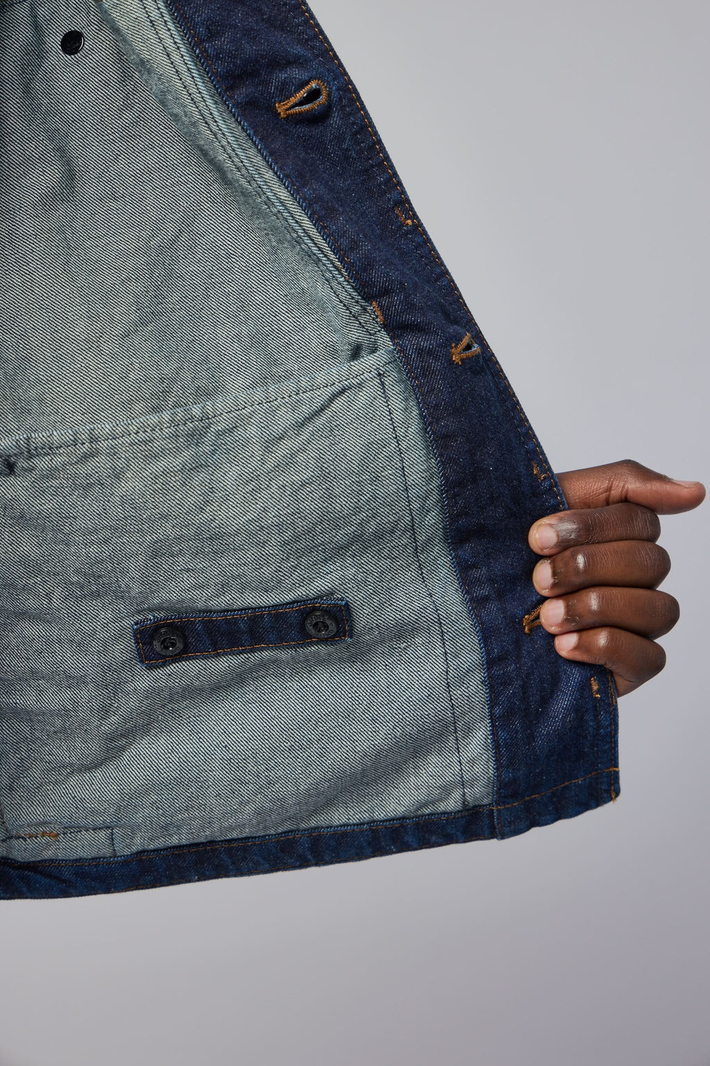 Indigo Denim Rinsed Biker Jacket