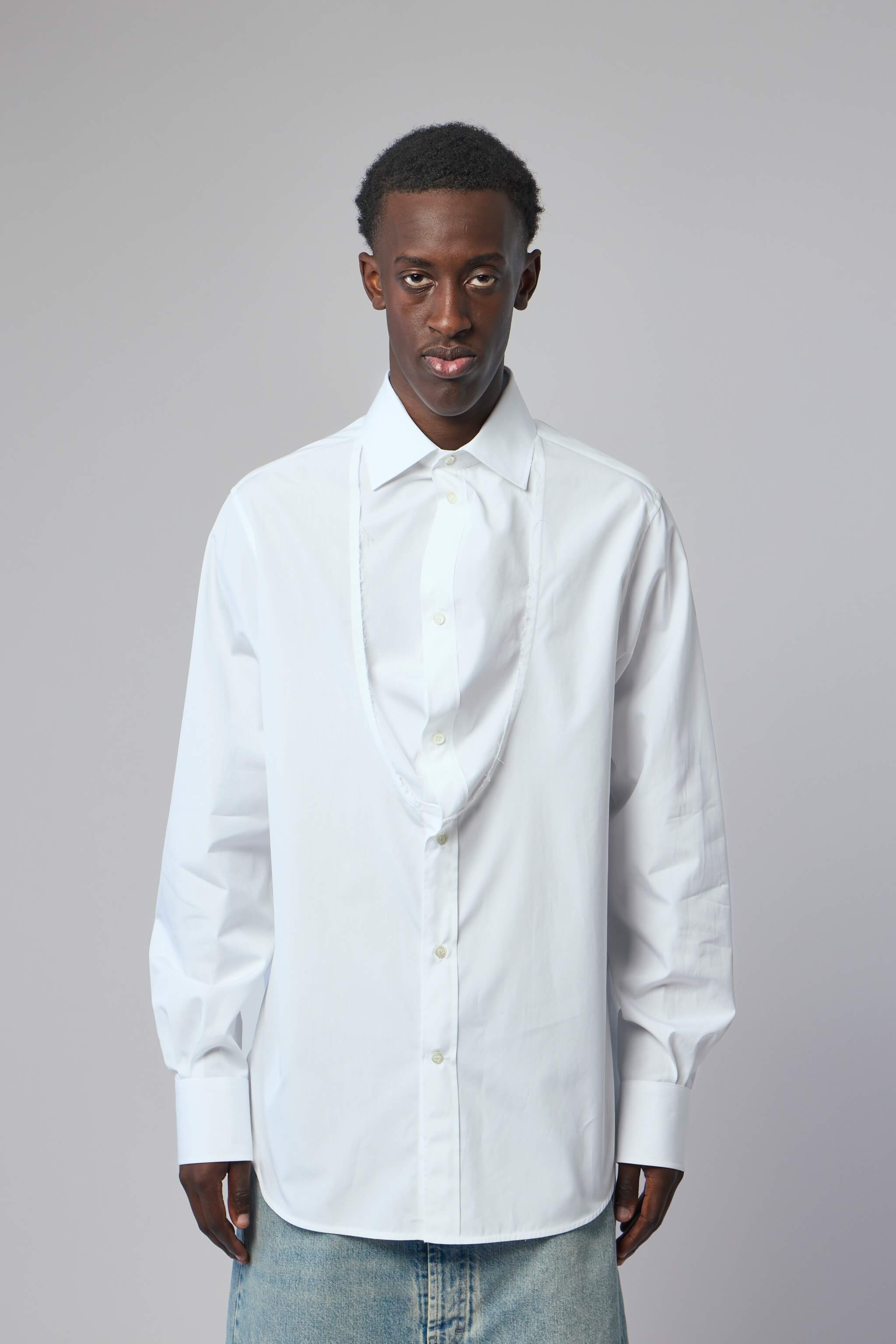 Folded Collar Cotton Shirt