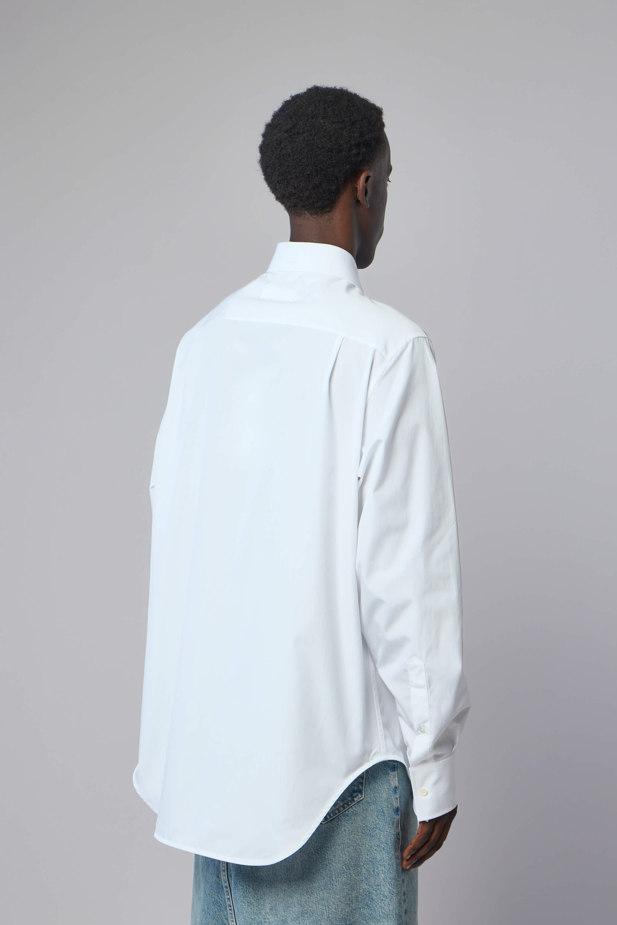 Folded Collar Cotton Shirt