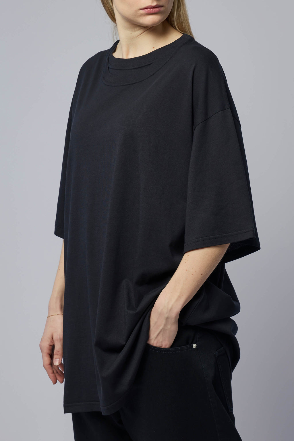 Oversized Double Collar T-shirt