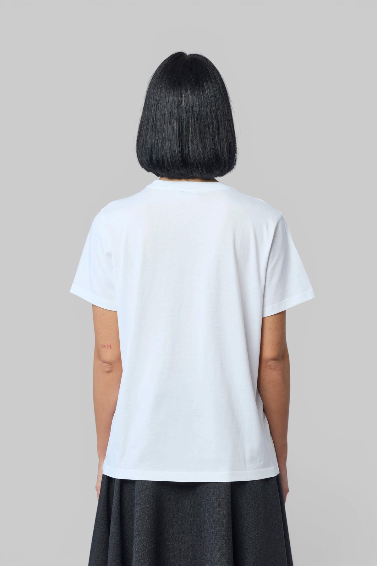 Back view of Ganni Basic Cotton Jersey Strawberry showing premium organic cotton construction