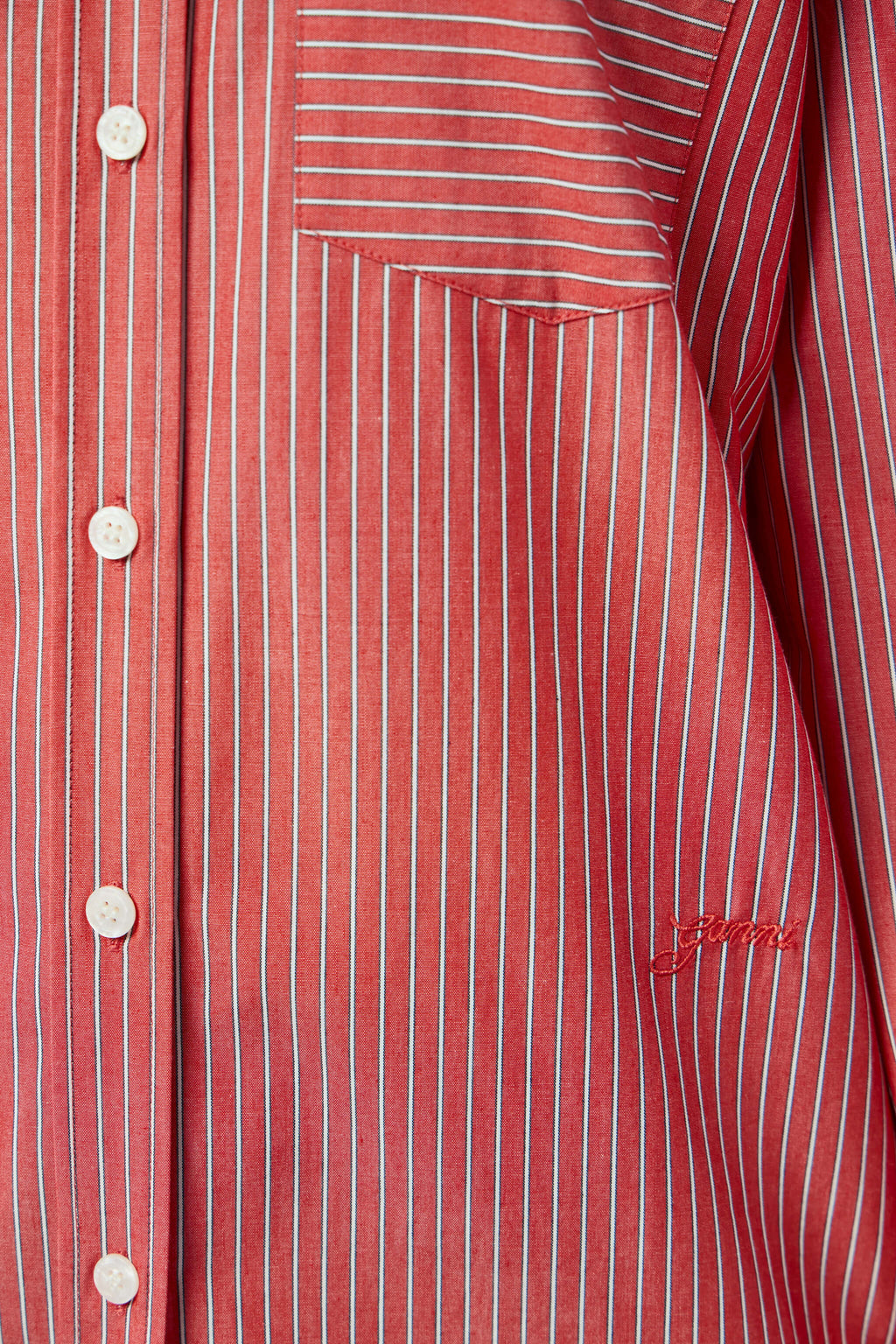 Oxford Stripe Pleated Sleeve Shirt