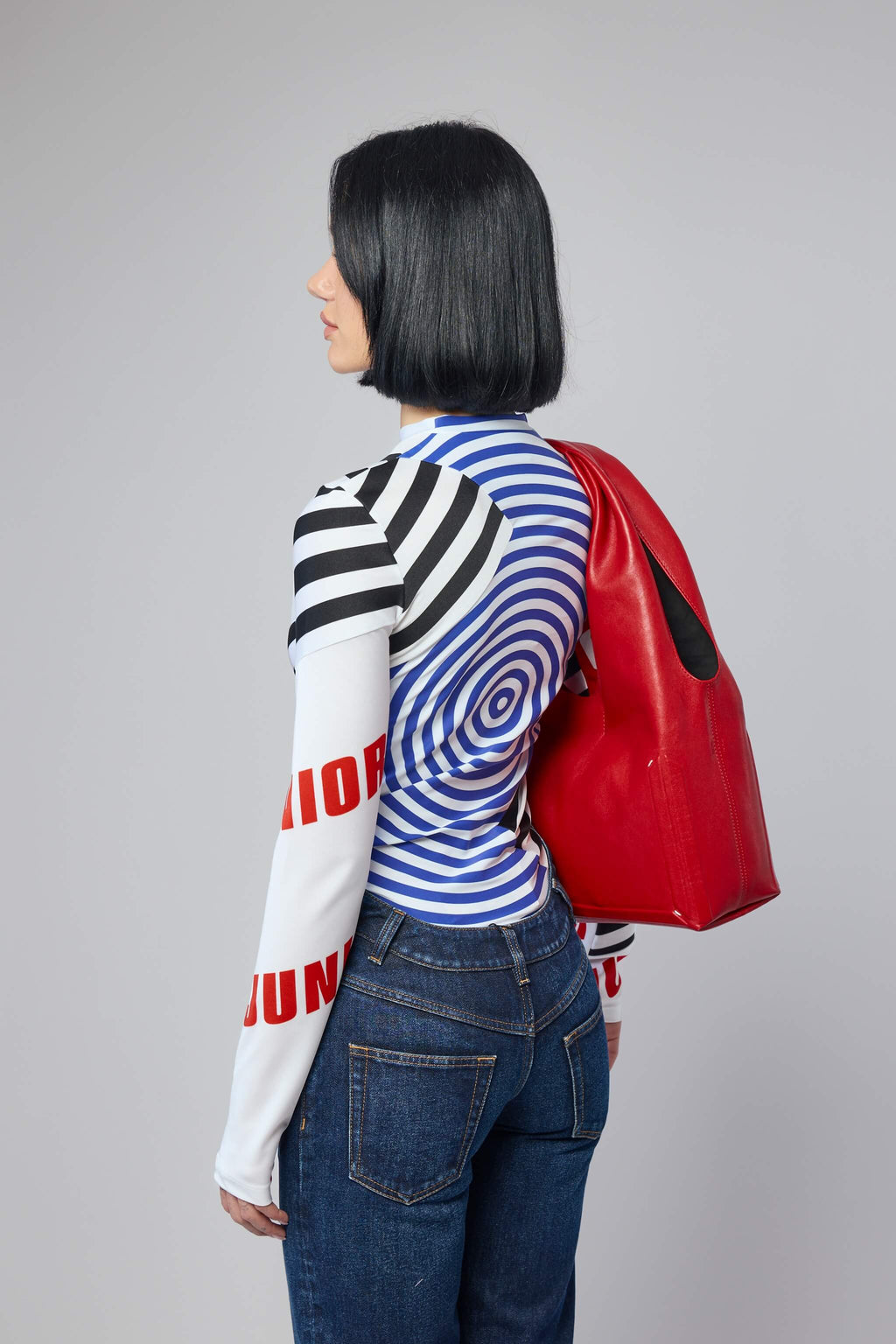 Stretch Jersey Crew Neck Printed "junior Gaultier" Logo