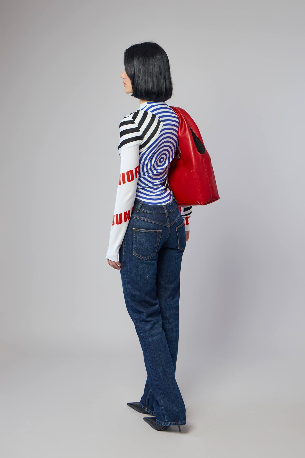Stretch Jersey Crew Neck Printed "junior Gaultier" Logo