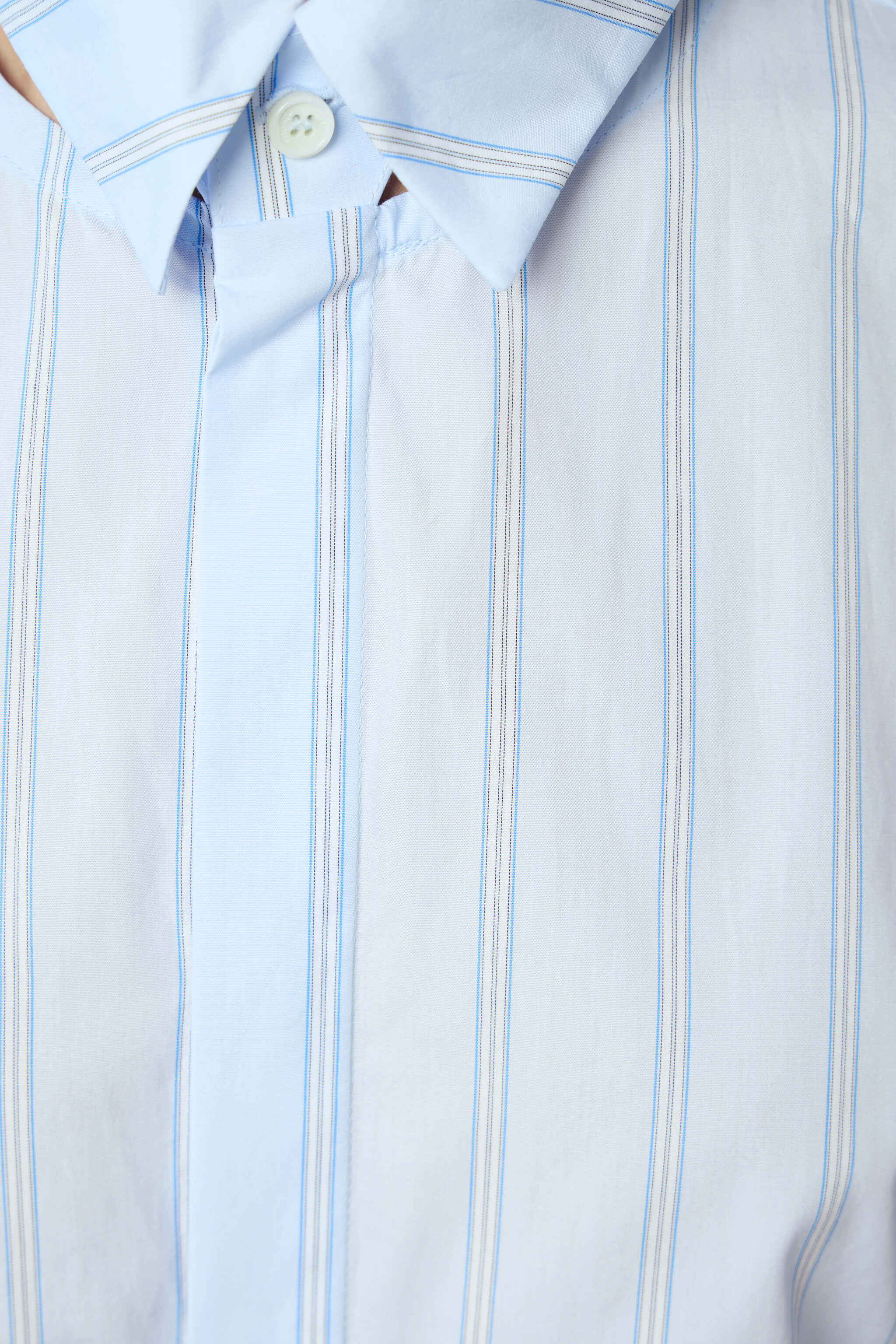 Pinstriped Floating Collar Shirt