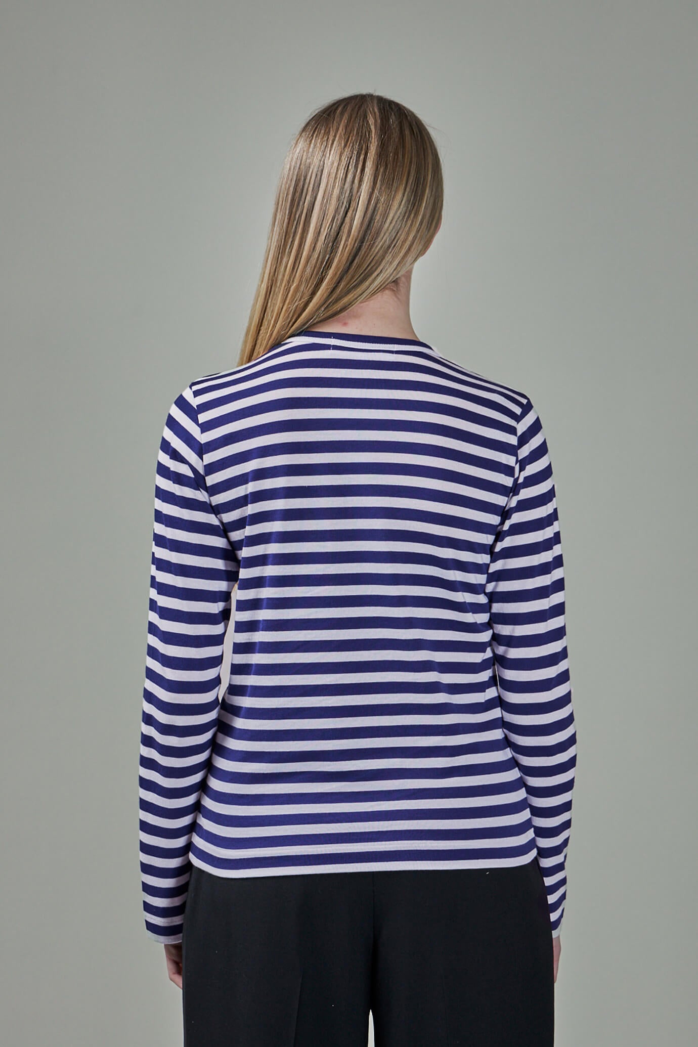 Ladies T-Shirt Knit navy white Stripes
