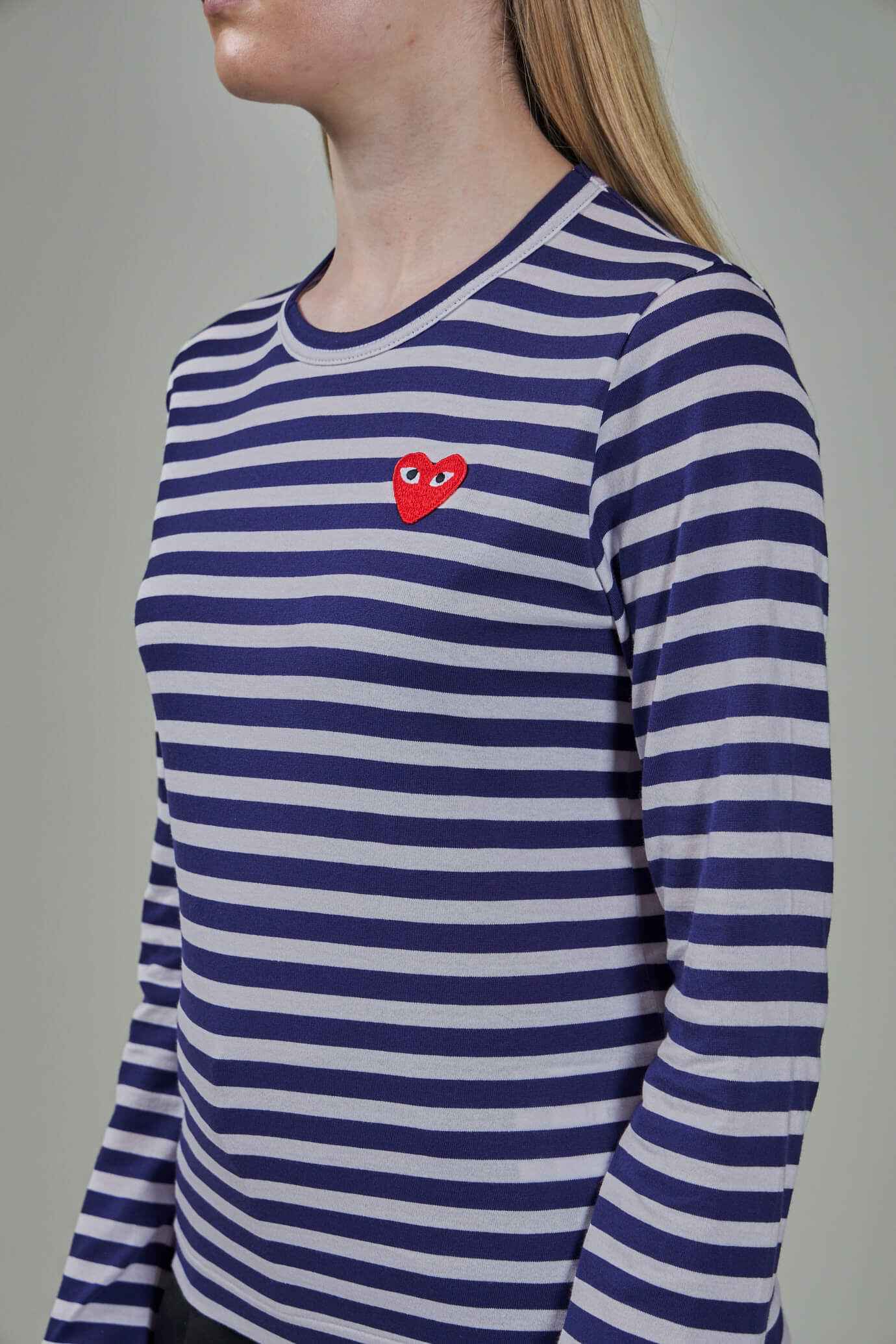 Ladies T-Shirt Knit navy white Stripes