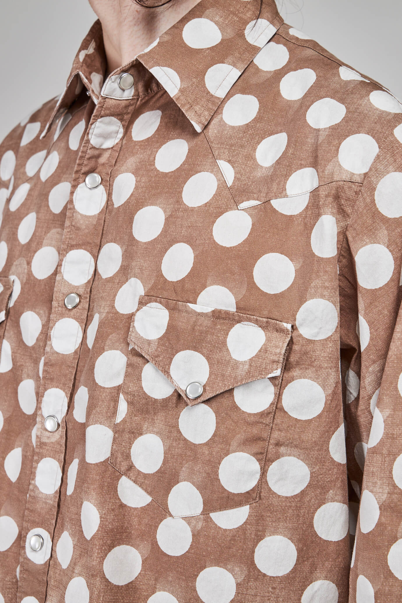 Printed Light Shirt Woven , brown polka dot