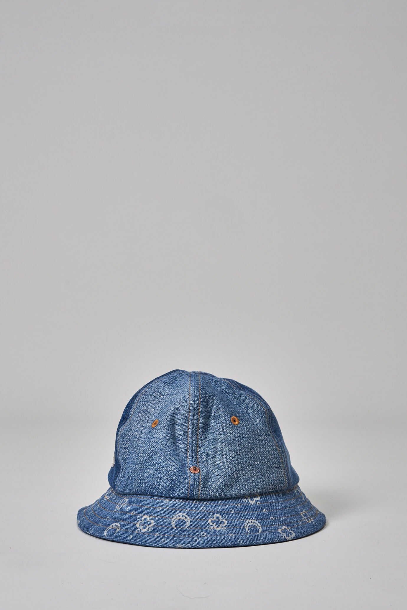 Regenerated Denim Moonogram Bell Hat, medium dark blue monogram