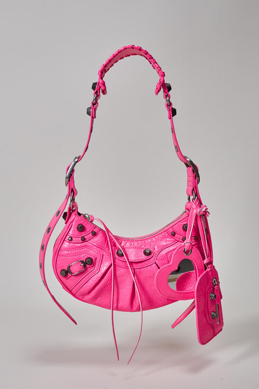 Le Cagole Shoulder Bag XS , fluo pink