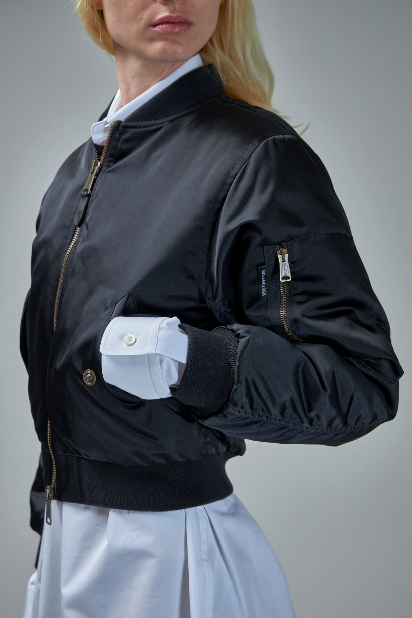 Balenciaga Men's Hooded Oversized Bomber Jacket in Black | LN-CC®