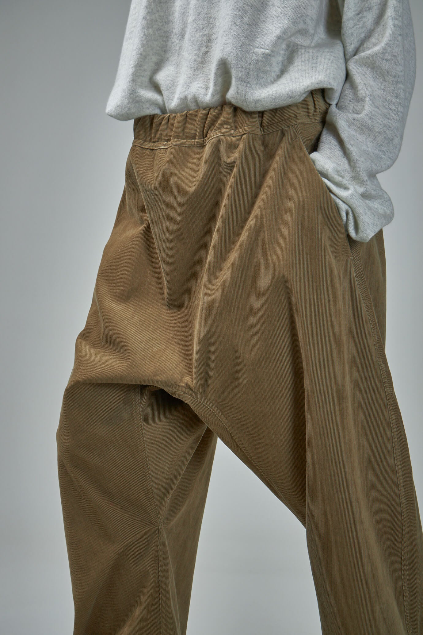 Jersey Drop Crotch Trousers with Leather Detail – David's Road US