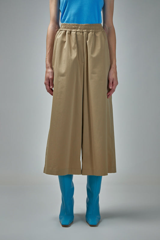 Cropped Trousers Cotton Silk