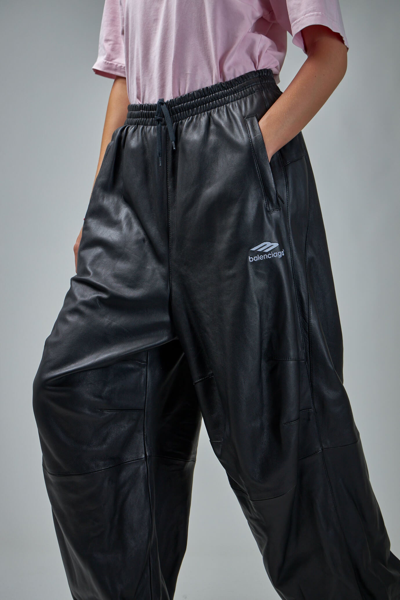 Balenciaga high-waisted leather trousers | Browns