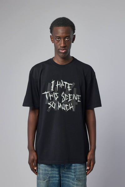 Tee Jersey Black + Scene Dirty White