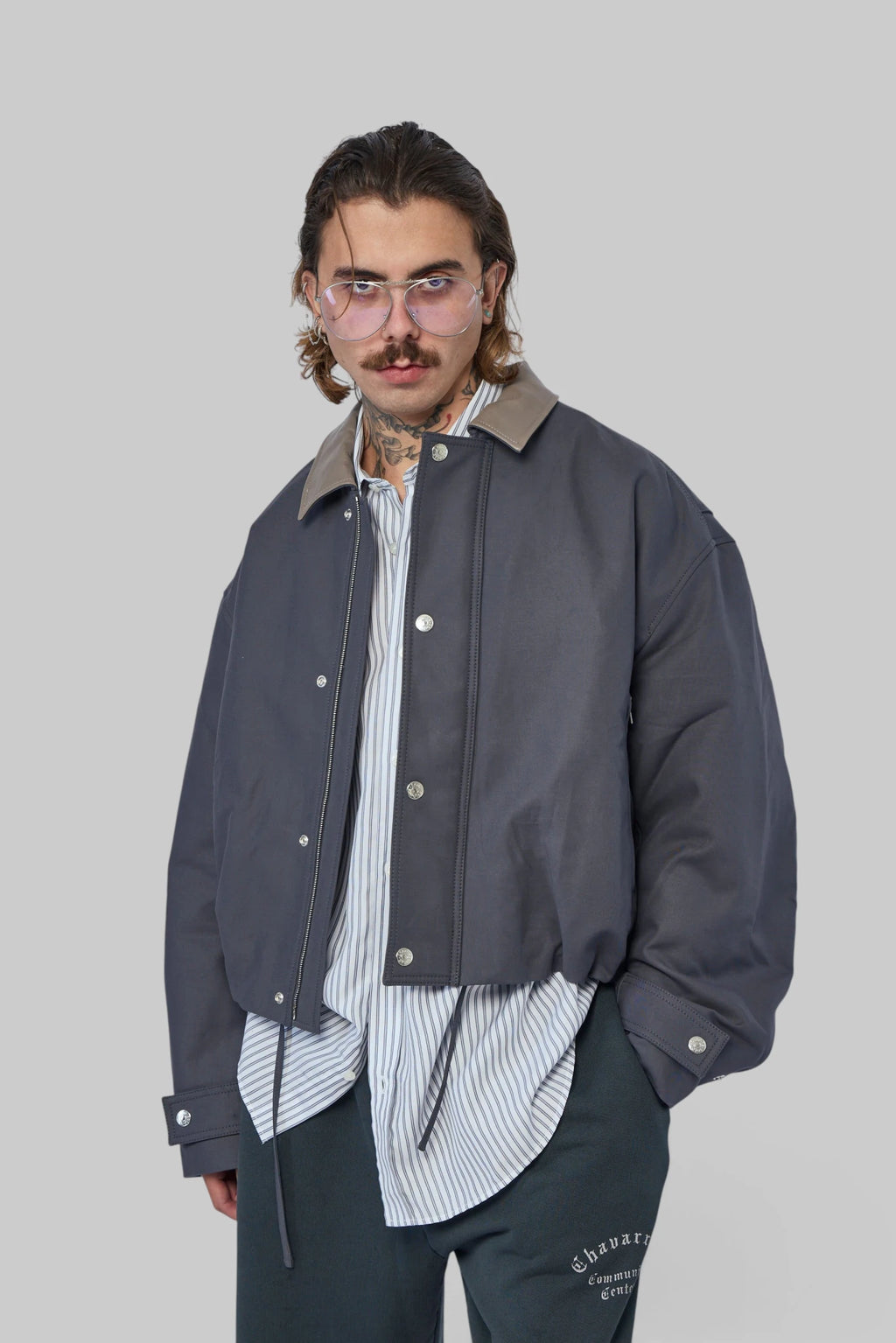 Acne Studios - Bomber with Leather Collar - LABELS