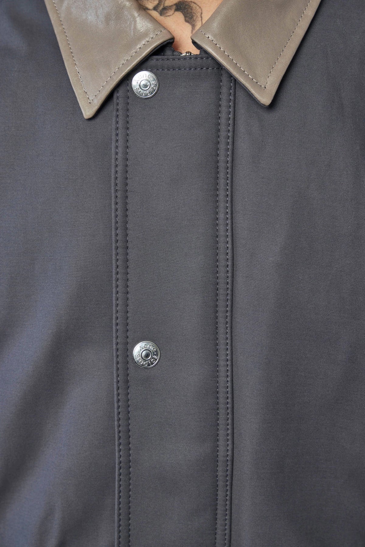 Acne Studios - Bomber with Leather Collar - LABELS