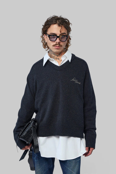 Camel Hair V-Neck Sweater