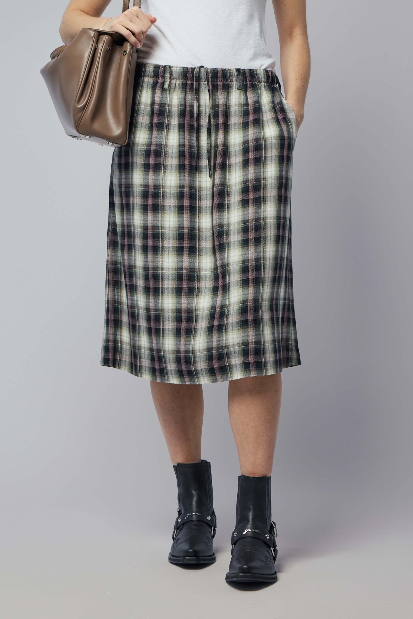 Acne Studios プリーツスカート チェック柄 Acne Studios Check Midi Skirt - Plaid Viscose – LABELS
