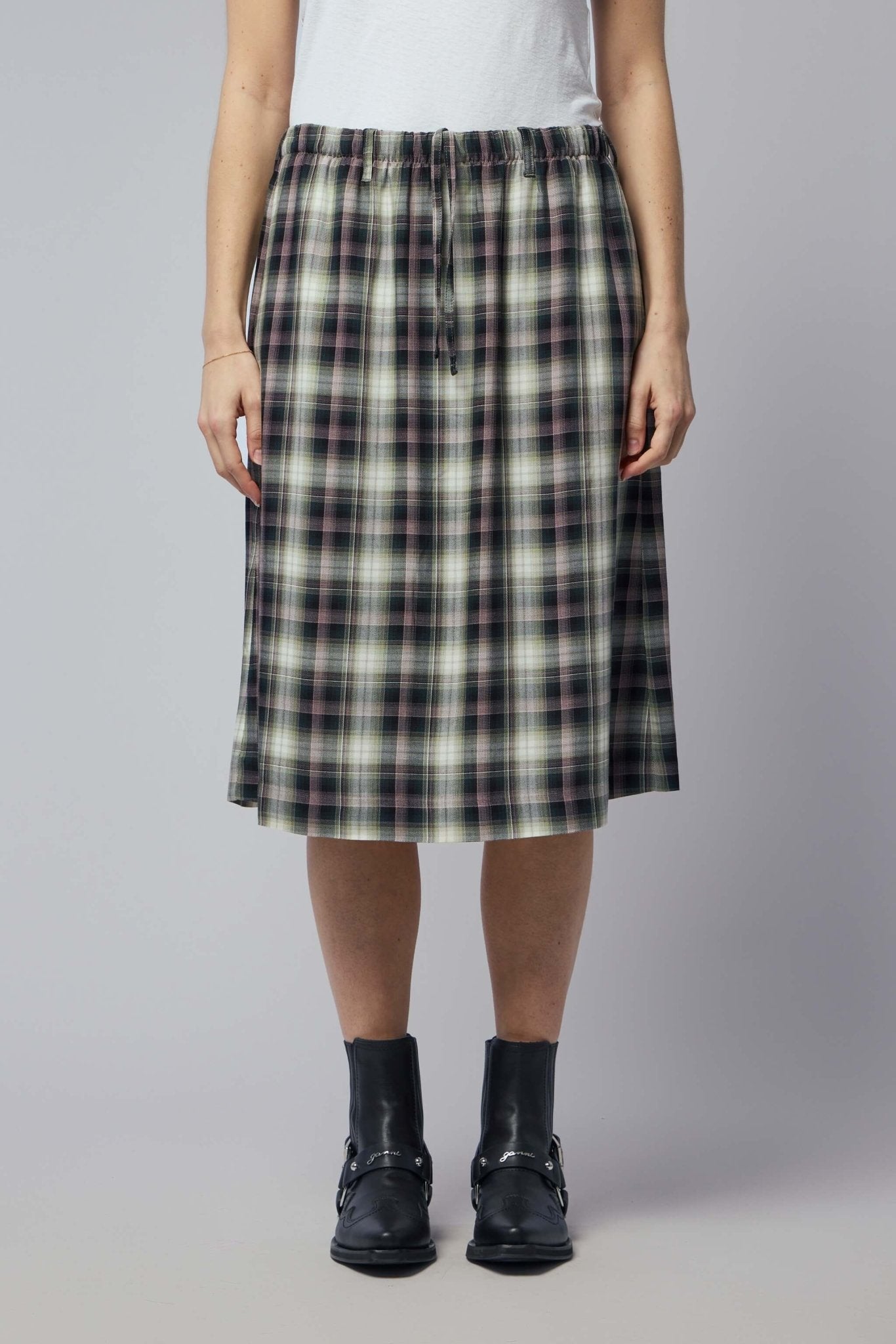 Acne Studios - Check Midi Skirt - LABELS