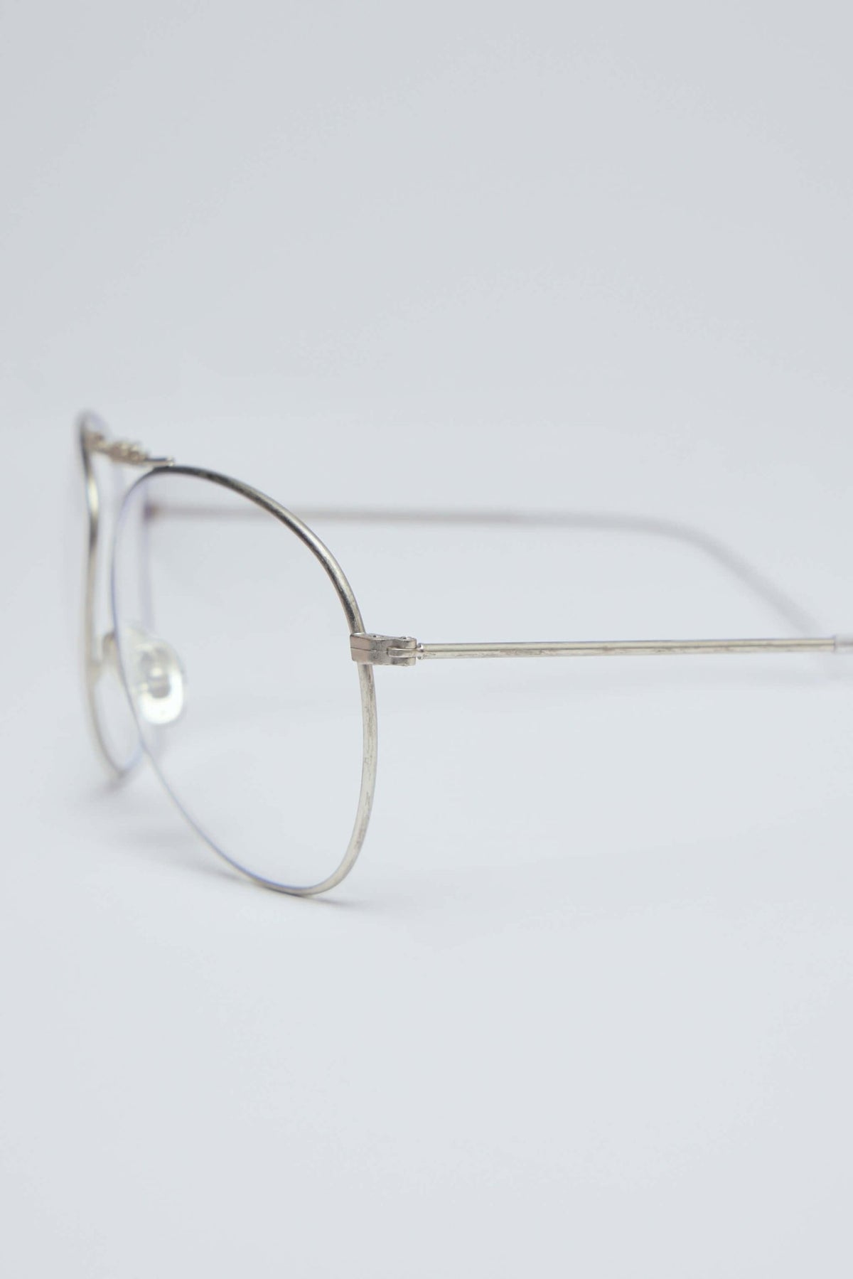 Front view of clear lens glasses displaying double bridge detail