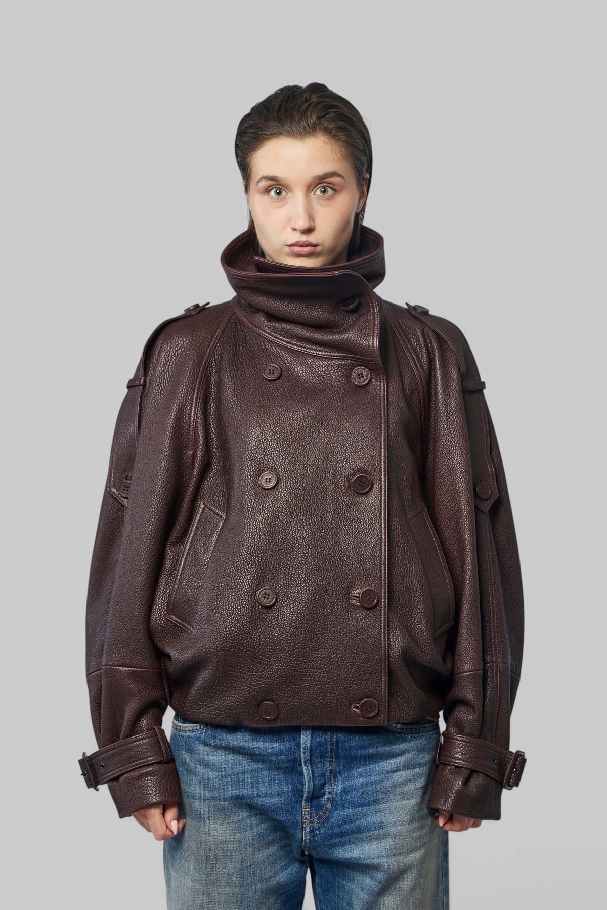Acne Studios - Cropped Leather Trench Coat - LABELS