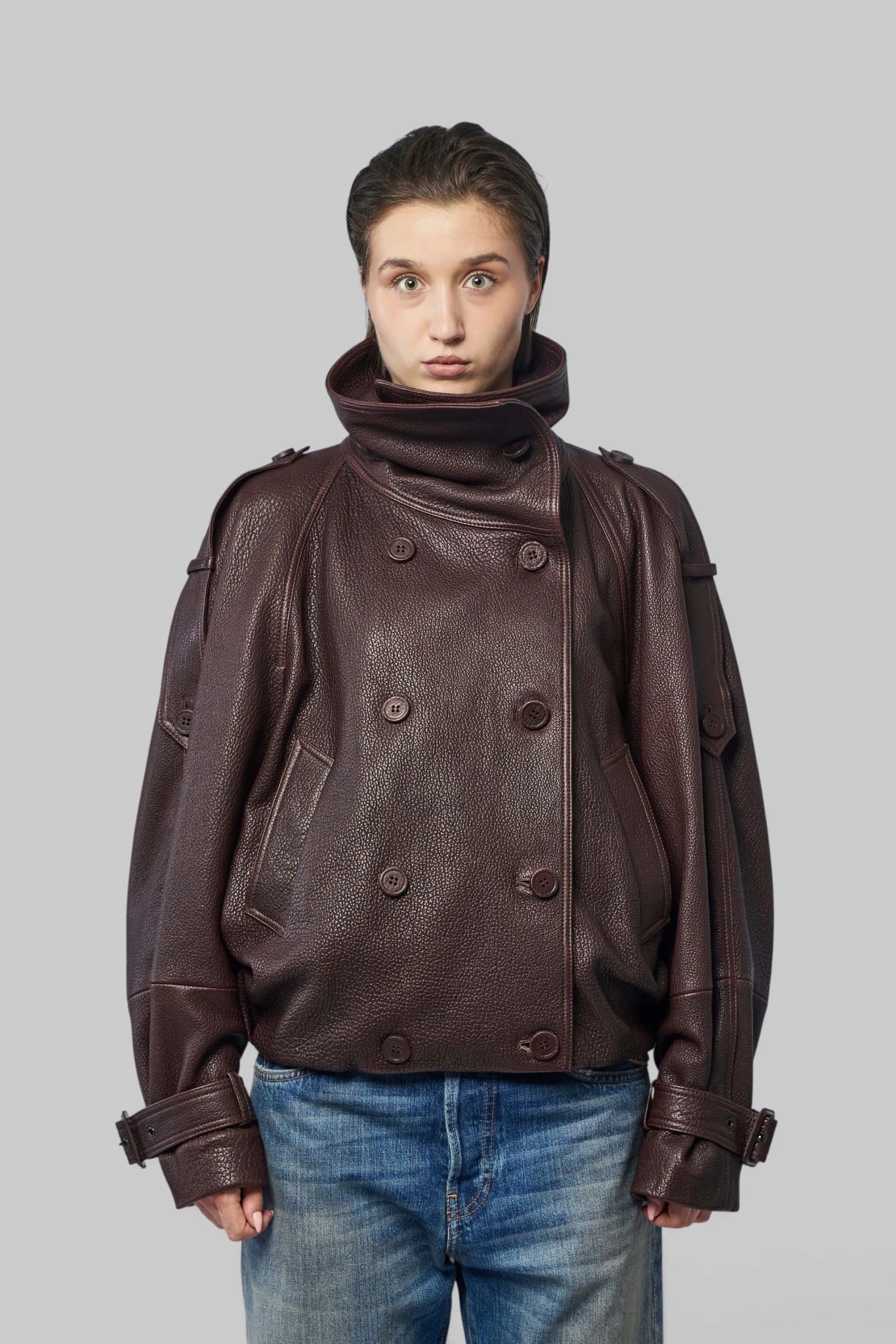 Acne Studios - Cropped Leather Trench Coat - LABELS