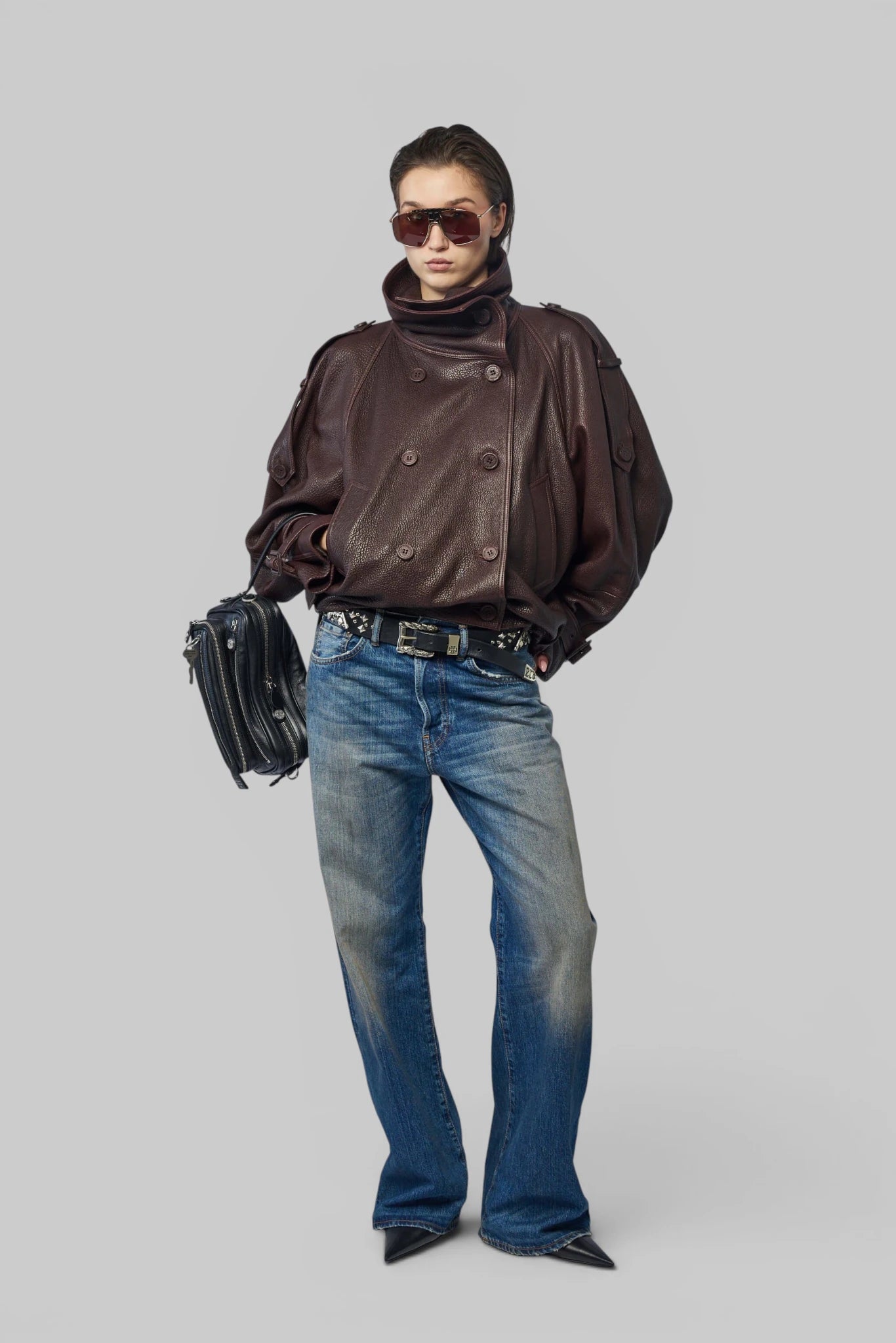 Acne Studios - Cropped Leather Trench Coat - LABELS