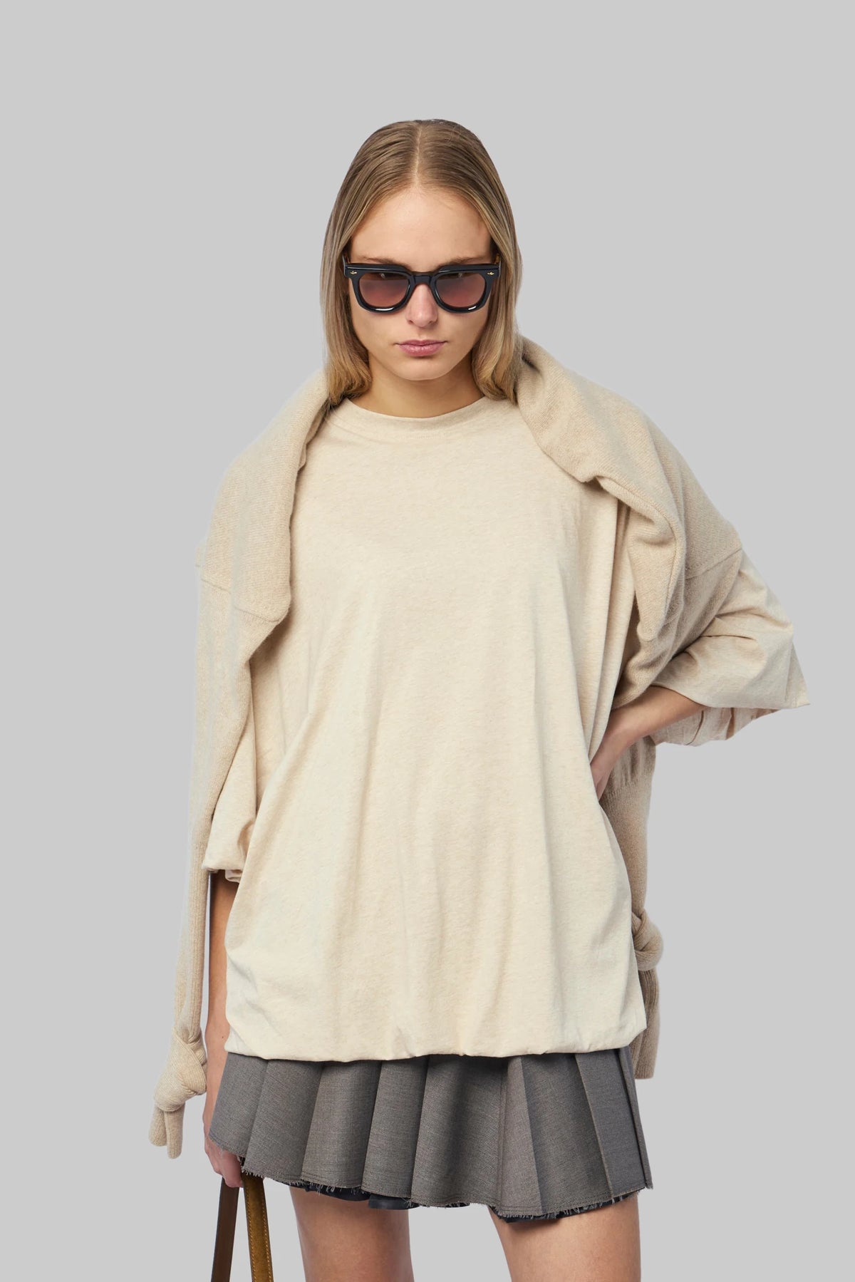 Acne Studios - Gathered T-shirt with logo - LABELS